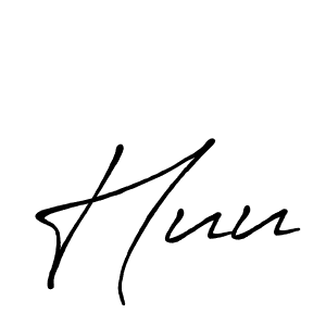 Use a signature maker to create a handwritten signature online. With this signature software, you can design (Antro_Vectra_Bolder) your own signature for name Huu. Huu signature style 7 images and pictures png