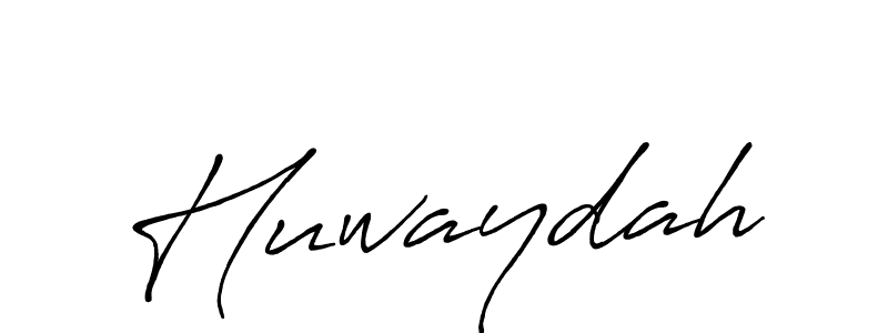 Use a signature maker to create a handwritten signature online. With this signature software, you can design (Antro_Vectra_Bolder) your own signature for name Huwaydah. Huwaydah signature style 7 images and pictures png