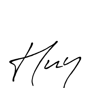 Use a signature maker to create a handwritten signature online. With this signature software, you can design (Antro_Vectra_Bolder) your own signature for name Huy. Huy signature style 7 images and pictures png