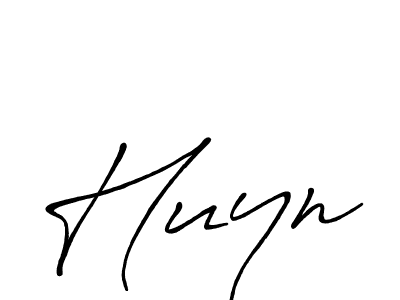 Use a signature maker to create a handwritten signature online. With this signature software, you can design (Antro_Vectra_Bolder) your own signature for name Huyn. Huyn signature style 7 images and pictures png