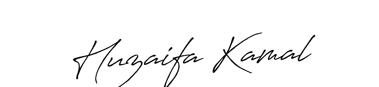How to make Huzaifa Kamal name signature. Use Antro_Vectra_Bolder style for creating short signs online. This is the latest handwritten sign. Huzaifa Kamal signature style 7 images and pictures png