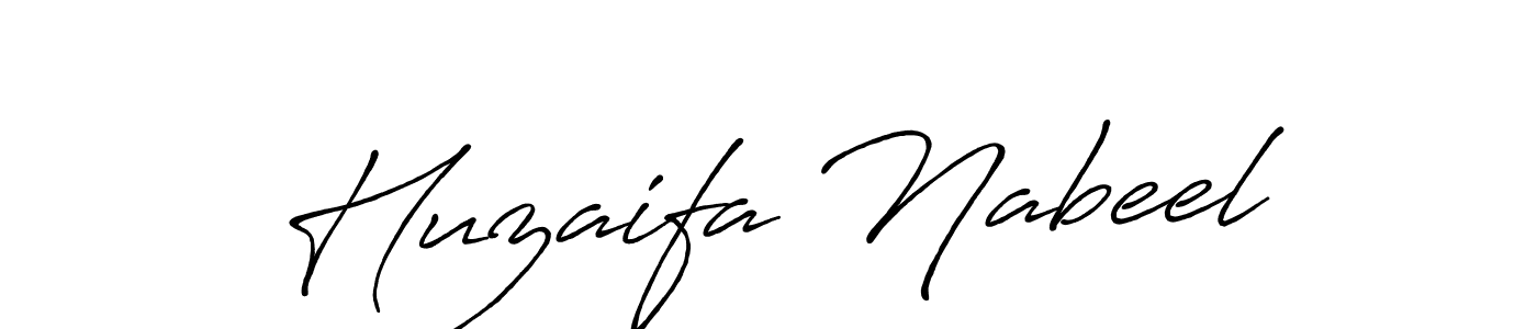 Huzaifa Nabeel stylish signature style. Best Handwritten Sign (Antro_Vectra_Bolder) for my name. Handwritten Signature Collection Ideas for my name Huzaifa Nabeel. Huzaifa Nabeel signature style 7 images and pictures png