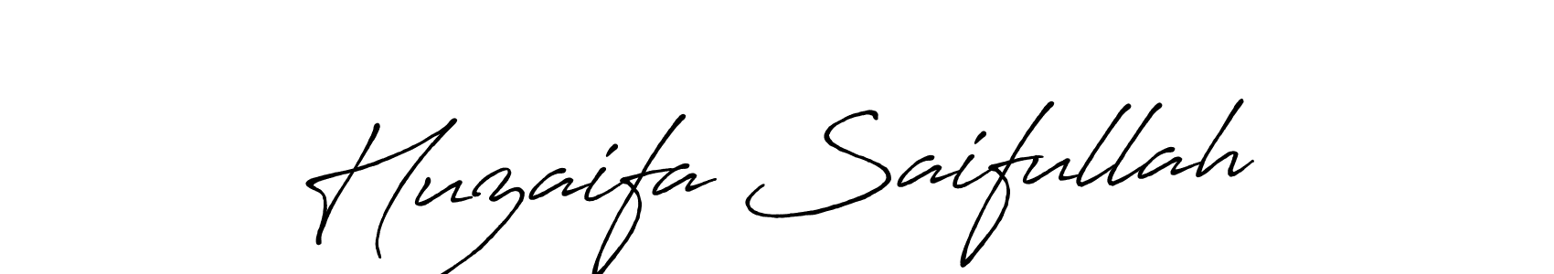 How to make Huzaifa Saifullah signature? Antro_Vectra_Bolder is a professional autograph style. Create handwritten signature for Huzaifa Saifullah name. Huzaifa Saifullah signature style 7 images and pictures png