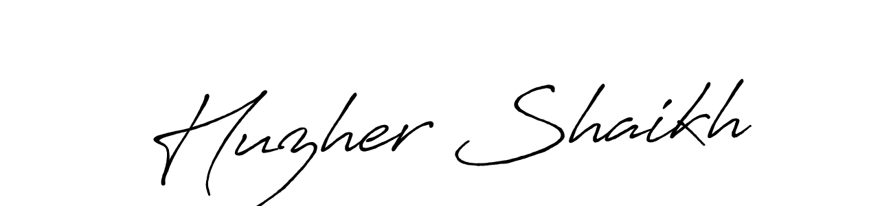 Huzher Shaikh stylish signature style. Best Handwritten Sign (Antro_Vectra_Bolder) for my name. Handwritten Signature Collection Ideas for my name Huzher Shaikh. Huzher Shaikh signature style 7 images and pictures png