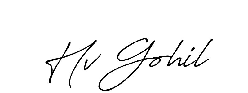 You can use this online signature creator to create a handwritten signature for the name Hv Gohil. This is the best online autograph maker. Hv Gohil signature style 7 images and pictures png