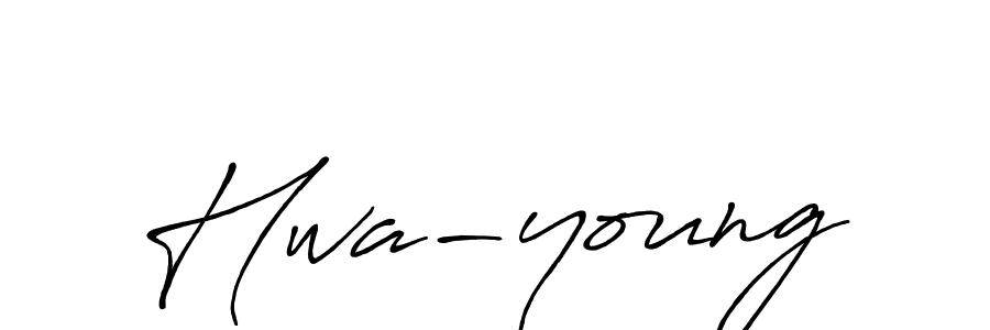 Make a beautiful signature design for name Hwa-young. With this signature (Antro_Vectra_Bolder) style, you can create a handwritten signature for free. Hwa-young signature style 7 images and pictures png