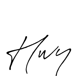 How to make Hwy signature? Antro_Vectra_Bolder is a professional autograph style. Create handwritten signature for Hwy name. Hwy signature style 7 images and pictures png