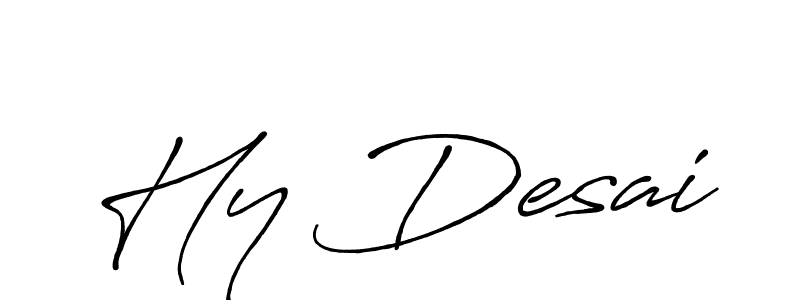 Hy Desai stylish signature style. Best Handwritten Sign (Antro_Vectra_Bolder) for my name. Handwritten Signature Collection Ideas for my name Hy Desai. Hy Desai signature style 7 images and pictures png