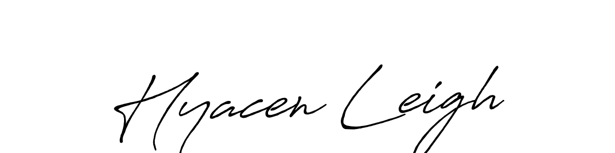 Create a beautiful signature design for name Hyacen Leigh. With this signature (Antro_Vectra_Bolder) fonts, you can make a handwritten signature for free. Hyacen Leigh signature style 7 images and pictures png