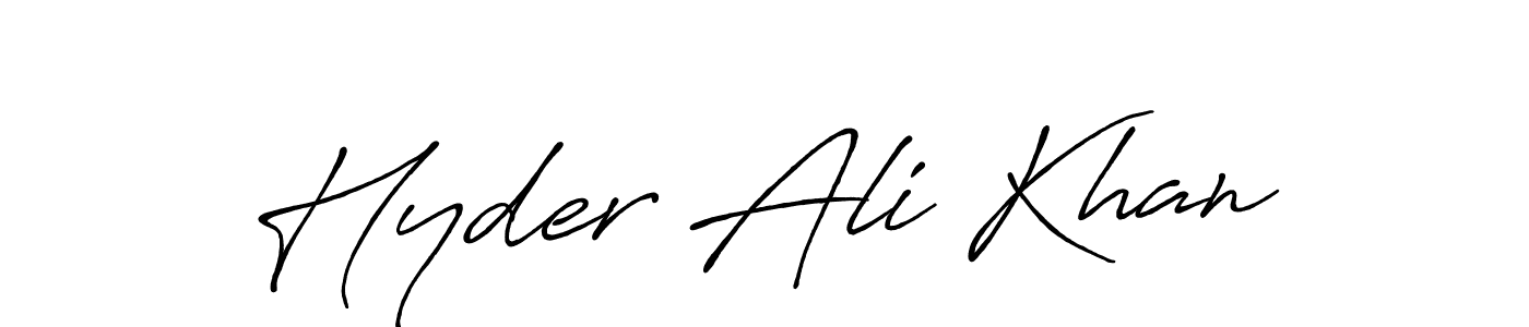 How to make Hyder Ali Khan name signature. Use Antro_Vectra_Bolder style for creating short signs online. This is the latest handwritten sign. Hyder Ali Khan signature style 7 images and pictures png