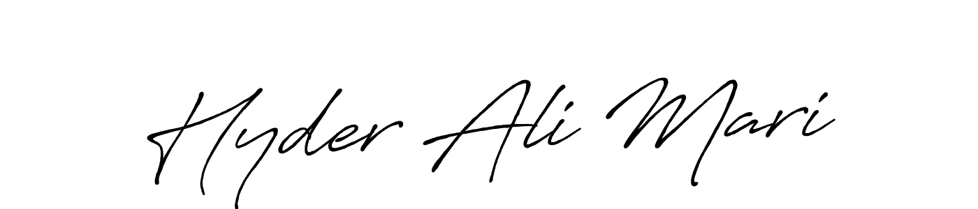 Hyder Ali Mari stylish signature style. Best Handwritten Sign (Antro_Vectra_Bolder) for my name. Handwritten Signature Collection Ideas for my name Hyder Ali Mari. Hyder Ali Mari signature style 7 images and pictures png