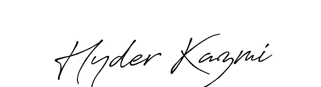 Design your own signature with our free online signature maker. With this signature software, you can create a handwritten (Antro_Vectra_Bolder) signature for name Hyder Kazmi. Hyder Kazmi signature style 7 images and pictures png