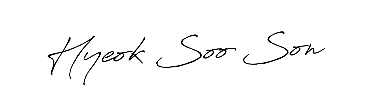 It looks lik you need a new signature style for name Hyeok Soo Son. Design unique handwritten (Antro_Vectra_Bolder) signature with our free signature maker in just a few clicks. Hyeok Soo Son signature style 7 images and pictures png