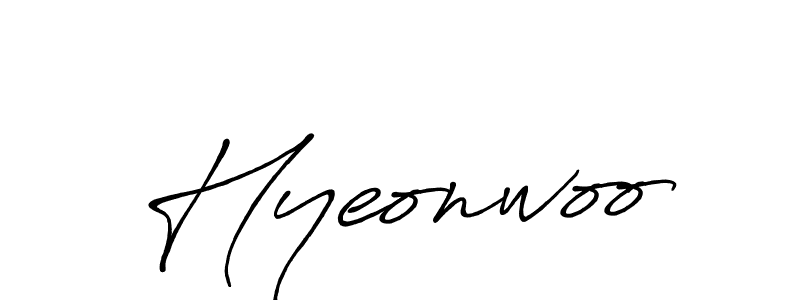 Hyeonwoo stylish signature style. Best Handwritten Sign (Antro_Vectra_Bolder) for my name. Handwritten Signature Collection Ideas for my name Hyeonwoo. Hyeonwoo signature style 7 images and pictures png