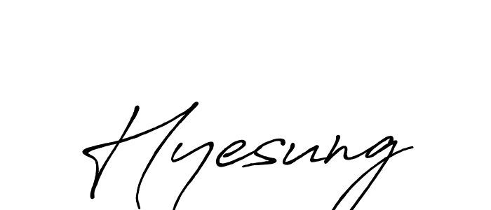 Make a beautiful signature design for name Hyesung. With this signature (Antro_Vectra_Bolder) style, you can create a handwritten signature for free. Hyesung signature style 7 images and pictures png