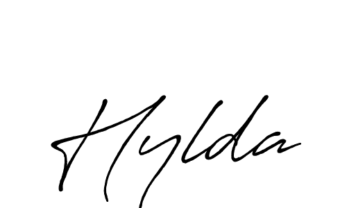 Make a beautiful signature design for name Hylda. With this signature (Antro_Vectra_Bolder) style, you can create a handwritten signature for free. Hylda signature style 7 images and pictures png