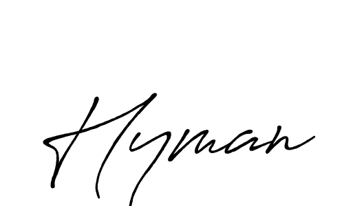 Hyman stylish signature style. Best Handwritten Sign (Antro_Vectra_Bolder) for my name. Handwritten Signature Collection Ideas for my name Hyman. Hyman signature style 7 images and pictures png