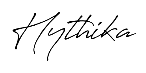 A classic penmanship look for Hythika. The Antro_Vectra_Bolder font brings timeless elegance and confidence to every signed document. Hythika signature style 7 images and pictures png