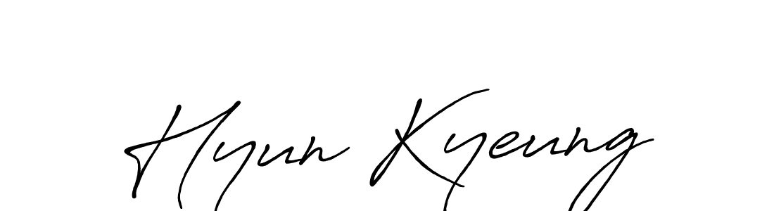 Hyun Kyeung stylish signature style. Best Handwritten Sign (Antro_Vectra_Bolder) for my name. Handwritten Signature Collection Ideas for my name Hyun Kyeung. Hyun Kyeung signature style 7 images and pictures png