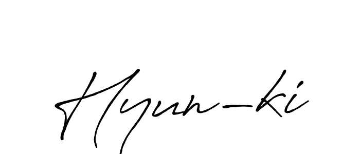 Make a beautiful signature design for name Hyun-ki. With this signature (Antro_Vectra_Bolder) style, you can create a handwritten signature for free. Hyun-ki signature style 7 images and pictures png