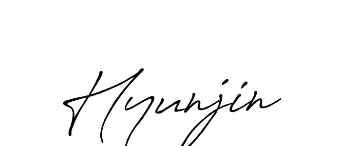 Make a beautiful signature design for name Hyunjin. With this signature (Antro_Vectra_Bolder) style, you can create a handwritten signature for free. Hyunjin signature style 7 images and pictures png