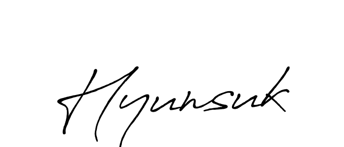 Hyunsuk stylish signature style. Best Handwritten Sign (Antro_Vectra_Bolder) for my name. Handwritten Signature Collection Ideas for my name Hyunsuk. Hyunsuk signature style 7 images and pictures png