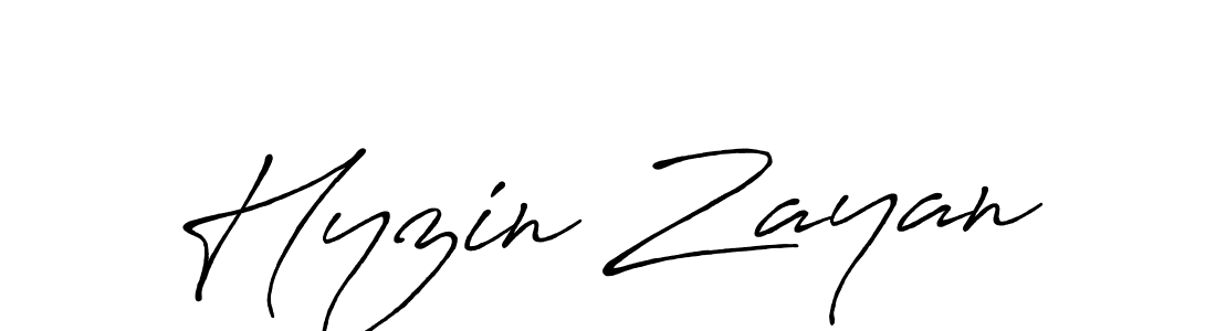 How to make Hyzin Zayan signature? Antro_Vectra_Bolder is a professional autograph style. Create handwritten signature for Hyzin Zayan name. Hyzin Zayan signature style 7 images and pictures png