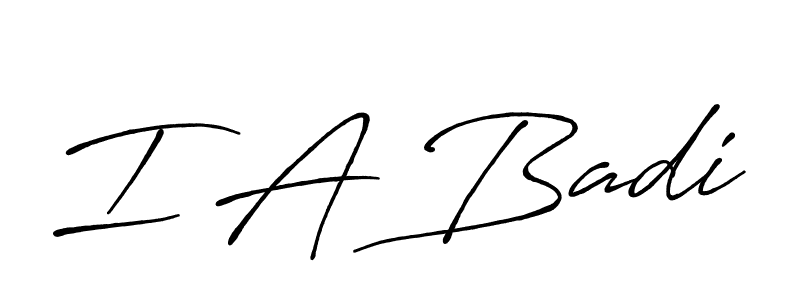I A Badi stylish signature style. Best Handwritten Sign (Antro_Vectra_Bolder) for my name. Handwritten Signature Collection Ideas for my name I A Badi. I A Badi signature style 7 images and pictures png