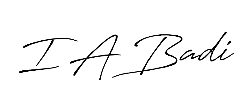 I A Badi stylish signature style. Best Handwritten Sign (Antro_Vectra_Bolder) for my name. Handwritten Signature Collection Ideas for my name I A Badi. I A Badi signature style 7 images and pictures png