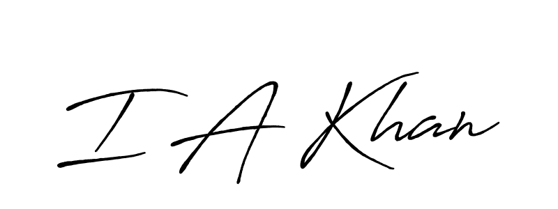 Design your own signature with our free online signature maker. With this signature software, you can create a handwritten (Antro_Vectra_Bolder) signature for name I A Khan. I A Khan signature style 7 images and pictures png