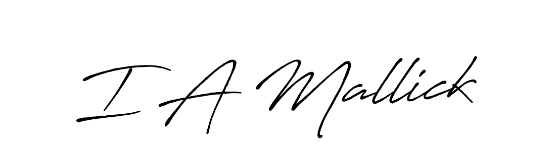 Also we have I A Mallick name is the best signature style. Create professional handwritten signature collection using Antro_Vectra_Bolder autograph style. I A Mallick signature style 7 images and pictures png