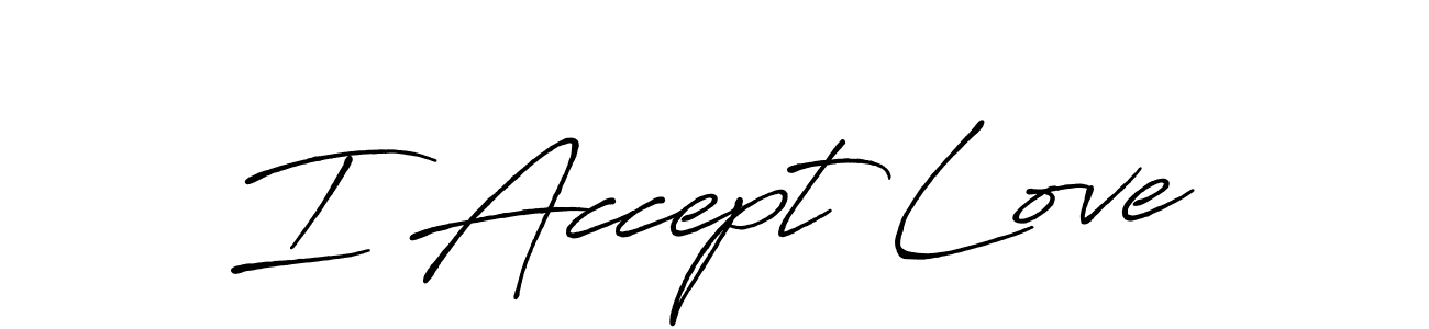 I Accept Love stylish signature style. Best Handwritten Sign (Antro_Vectra_Bolder) for my name. Handwritten Signature Collection Ideas for my name I Accept Love. I Accept Love signature style 7 images and pictures png