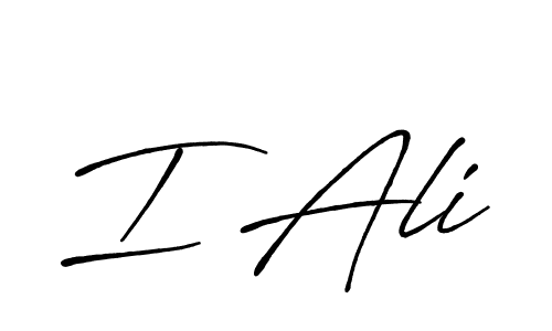 How to make I Ali signature? Antro_Vectra_Bolder is a professional autograph style. Create handwritten signature for I Ali name. I Ali signature style 7 images and pictures png