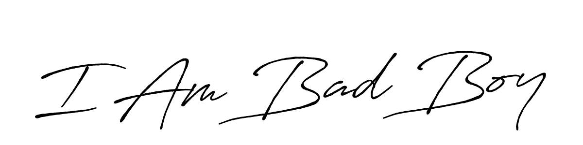 Antro_Vectra_Bolder is a professional signature style that is perfect for those who want to add a touch of class to their signature. It is also a great choice for those who want to make their signature more unique. Get I Am Bad Boy name to fancy signature for free. I Am Bad Boy signature style 7 images and pictures png