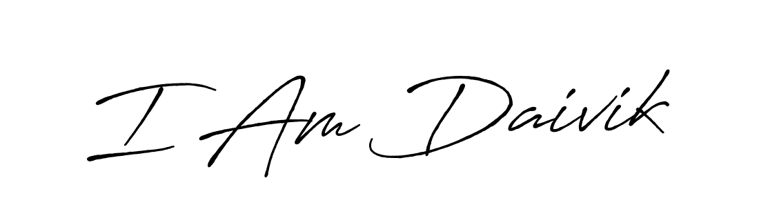 Design your own signature with our free online signature maker. With this signature software, you can create a handwritten (Antro_Vectra_Bolder) signature for name I Am Daivik. I Am Daivik signature style 7 images and pictures png