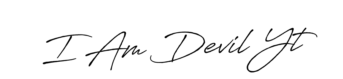 The best way (Antro_Vectra_Bolder) to make a short signature is to pick only two or three words in your name. The name I Am Devil Yt include a total of six letters. For converting this name. I Am Devil Yt signature style 7 images and pictures png