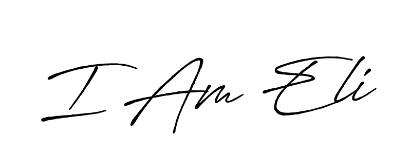 The best way (Antro_Vectra_Bolder) to make a short signature is to pick only two or three words in your name. The name I Am Eli include a total of six letters. For converting this name. I Am Eli signature style 7 images and pictures png