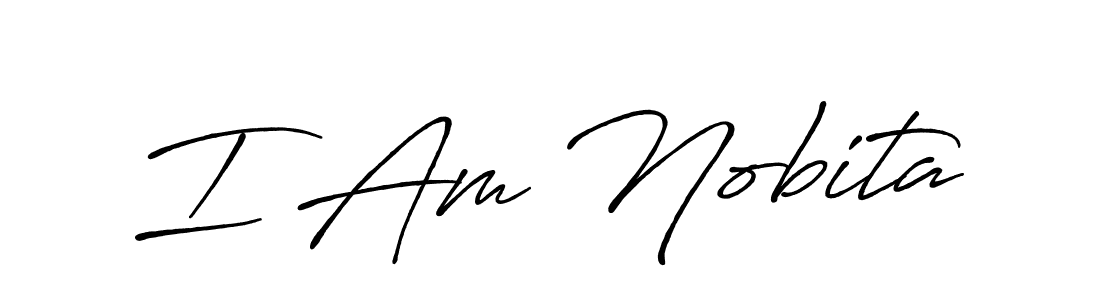 Make a beautiful signature design for name I Am Nobita. With this signature (Antro_Vectra_Bolder) style, you can create a handwritten signature for free. I Am Nobita signature style 7 images and pictures png