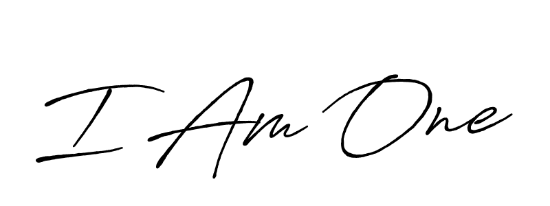 How to make I Am One name signature. Use Antro_Vectra_Bolder style for creating short signs online. This is the latest handwritten sign. I Am One signature style 7 images and pictures png