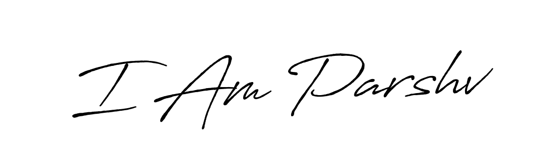 Similarly Antro_Vectra_Bolder is the best handwritten signature design. Signature creator online .You can use it as an online autograph creator for name I Am Parshv. I Am Parshv signature style 7 images and pictures png