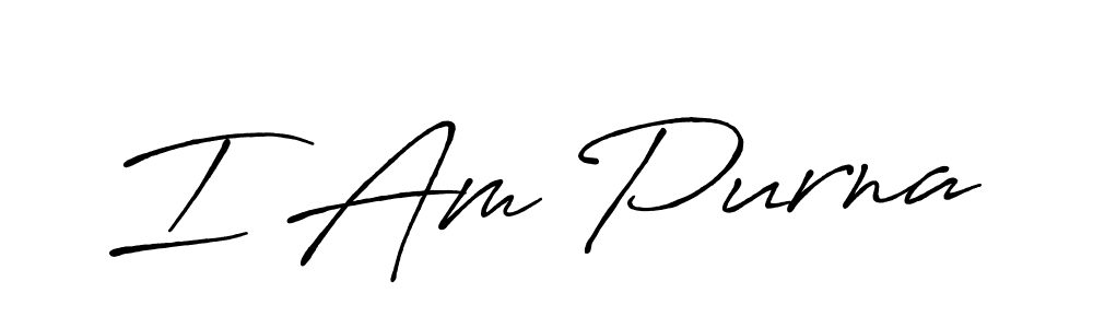 I Am Purna stylish signature style. Best Handwritten Sign (Antro_Vectra_Bolder) for my name. Handwritten Signature Collection Ideas for my name I Am Purna. I Am Purna signature style 7 images and pictures png