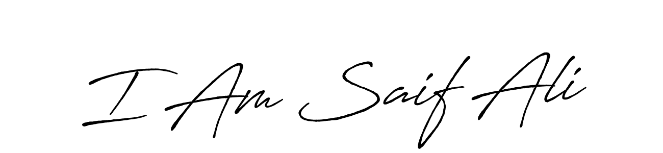 How to make I Am Saif Ali name signature. Use Antro_Vectra_Bolder style for creating short signs online. This is the latest handwritten sign. I Am Saif Ali signature style 7 images and pictures png