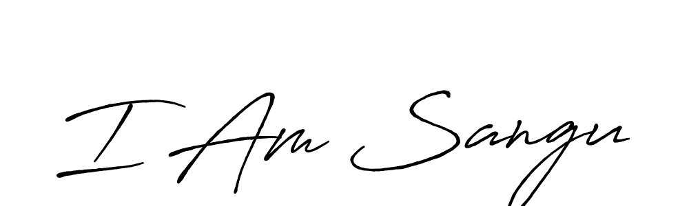 How to make I Am Sangu name signature. Use Antro_Vectra_Bolder style for creating short signs online. This is the latest handwritten sign. I Am Sangu signature style 7 images and pictures png