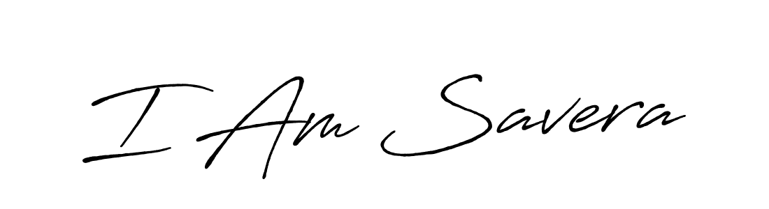 How to make I Am Savera name signature. Use Antro_Vectra_Bolder style for creating short signs online. This is the latest handwritten sign. I Am Savera signature style 7 images and pictures png