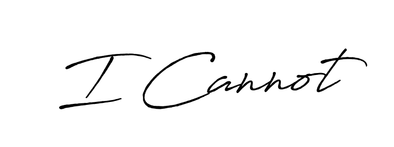How to make I Cannot name signature. Use Antro_Vectra_Bolder style for creating short signs online. This is the latest handwritten sign. I Cannot signature style 7 images and pictures png