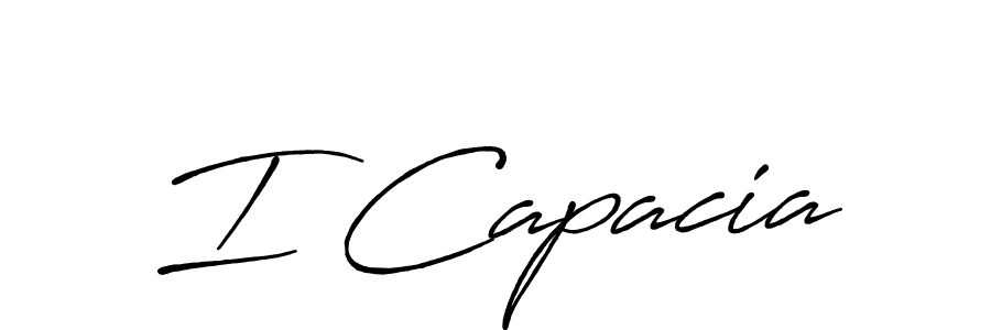 How to make I Capacia name signature. Use Antro_Vectra_Bolder style for creating short signs online. This is the latest handwritten sign. I Capacia signature style 7 images and pictures png