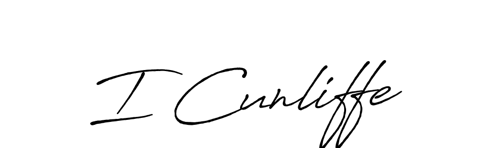 Make a beautiful signature design for name I Cunliffe. With this signature (Antro_Vectra_Bolder) style, you can create a handwritten signature for free. I Cunliffe signature style 7 images and pictures png