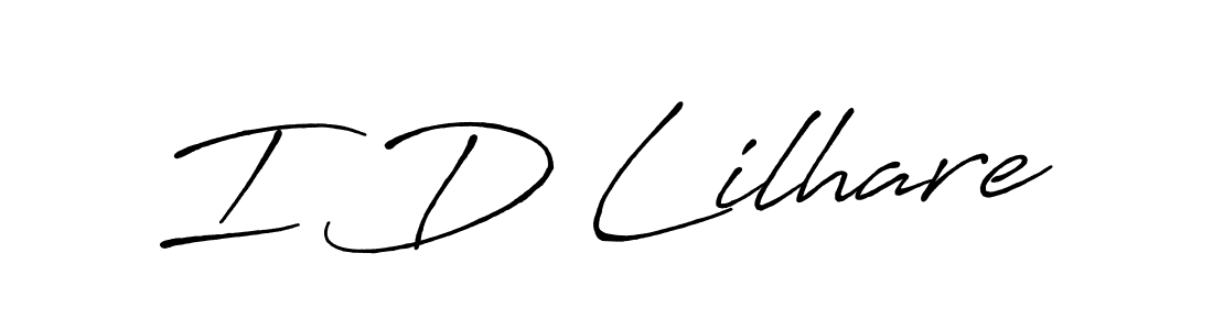 Create a beautiful signature design for name I D Lilhare. With this signature (Antro_Vectra_Bolder) fonts, you can make a handwritten signature for free. I D Lilhare signature style 7 images and pictures png