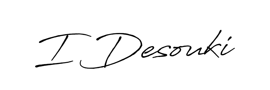 Also we have I Desouki name is the best signature style. Create professional handwritten signature collection using Antro_Vectra_Bolder autograph style. I Desouki signature style 7 images and pictures png