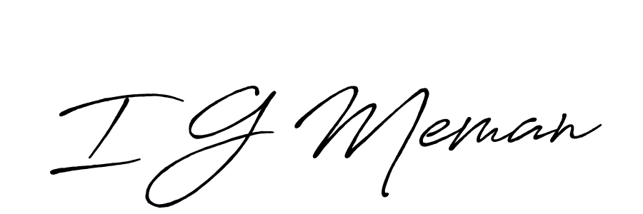 How to make I G Meman name signature. Use Antro_Vectra_Bolder style for creating short signs online. This is the latest handwritten sign. I G Meman signature style 7 images and pictures png
